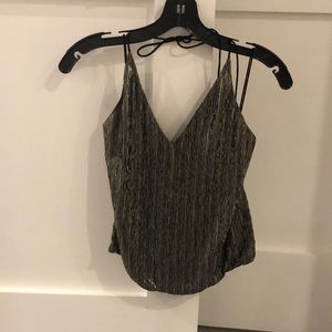 Alice + Olivia Fern metallic top. Halter size xs